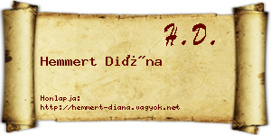 Hemmert Diána névjegykártya
