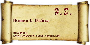 Hemmert Diána névjegykártya
